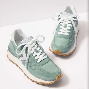 Voile Blanche Paris Race Sneakers in Sage Off-White in Size 37.